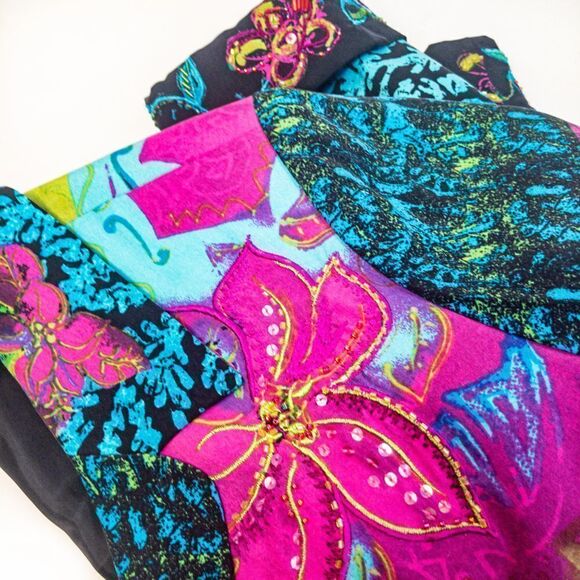 Vintage Batik Silk Embellished Jacket Nancy Bolen City Girl Sz S - Picture 9 of 13